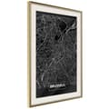 Miniatyrbild 9 av 11: Inramad Poster / Tavla - City Map: Brussels (Dark)