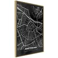 Miniatyrbild 1 av 11: Inramad Poster / Tavla - City Map: Amsterdam (Dark)