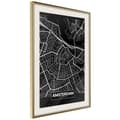 Miniatyrbild 9 av 11: Inramad Poster / Tavla - City Map: Amsterdam (Dark)