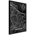 Miniatyrbild 1 av 11: Inramad Poster / Tavla - City Map: Amsterdam (Dark)