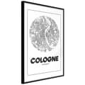 Miniatyrbild 1 av 11: Inramad Poster / Tavla - City Map: Cologne (Round)