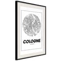 Miniatyrbild 4 av 11: Inramad Poster / Tavla - City Map: Cologne (Round)