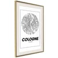 Miniatyrbild 9 av 11: Inramad Poster / Tavla - City Map: Cologne (Round)