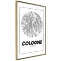 Miniatyrbild 1 av 11: Inramad Poster / Tavla - City Map: Cologne (Round)