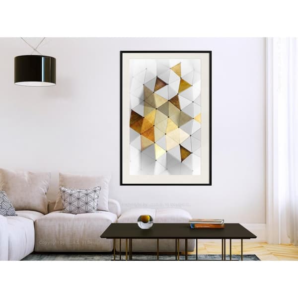Inramad Poster / Tavla - Gold-Plated Enamel