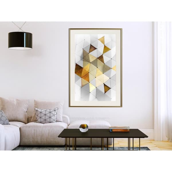Inramad Poster / Tavla - Gold-Plated Enamel