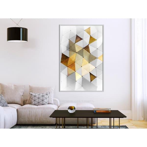 Inramad Poster / Tavla - Gold-Plated Enamel
