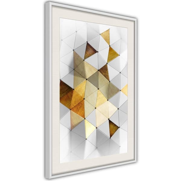 Inramad Poster / Tavla - Gold-Plated Enamel