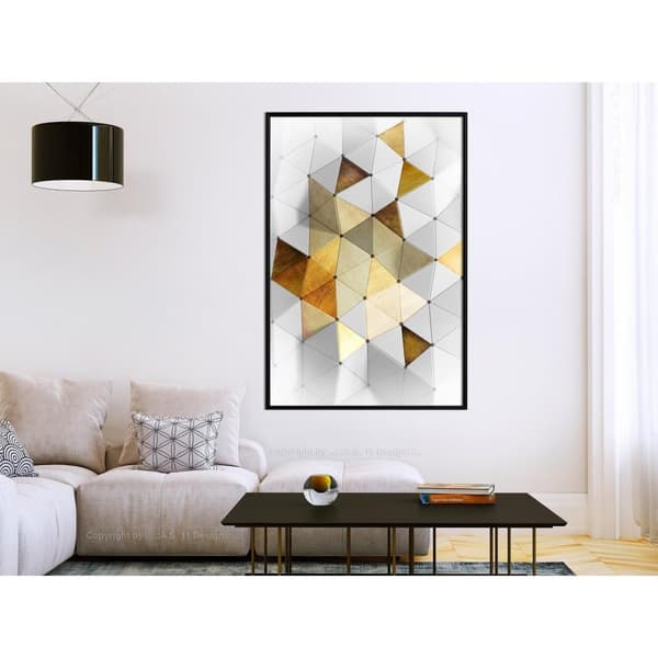 Inramad Poster / Tavla - Gold-Plated Enamel