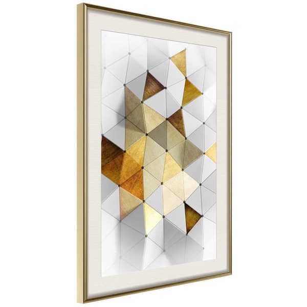 Inramad Poster / Tavla - Gold-Plated Enamel