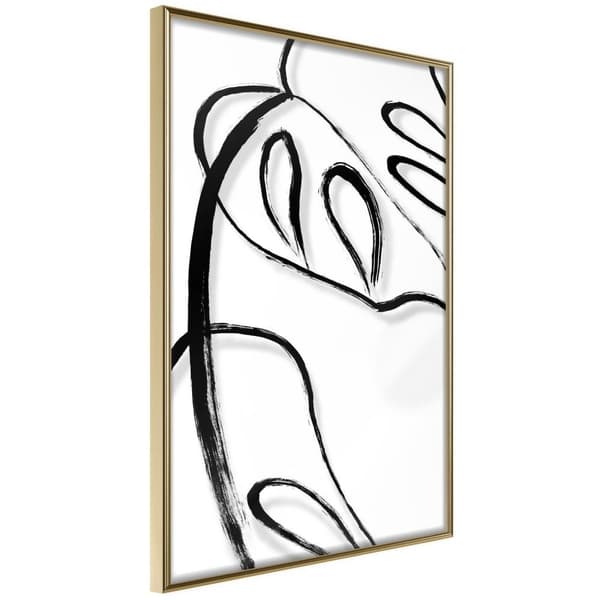 Inramad Poster / Tavla - Painted Monstera Leaf