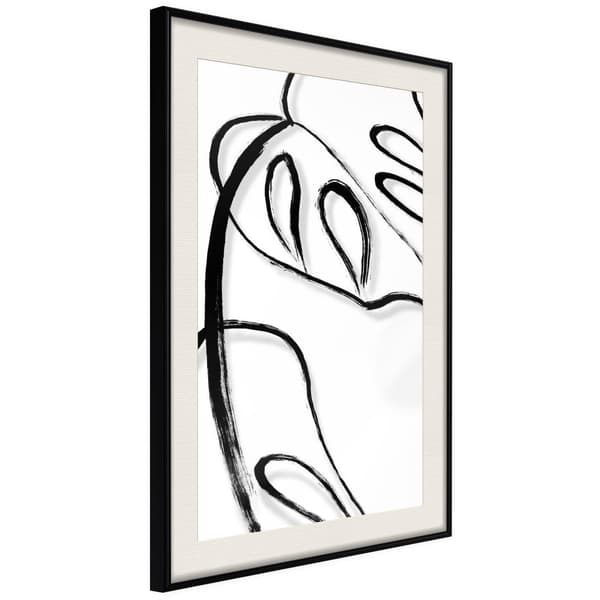 Inramad Poster / Tavla - Painted Monstera Leaf