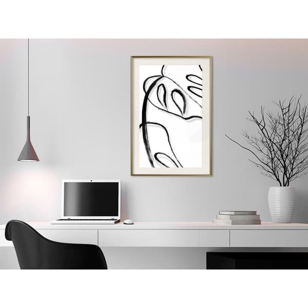 Inramad Poster / Tavla - Painted Monstera Leaf