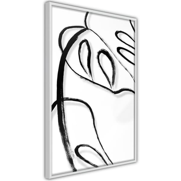 Inramad Poster / Tavla - Painted Monstera Leaf