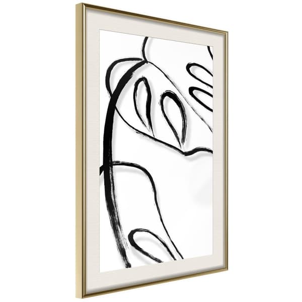 Inramad Poster / Tavla - Painted Monstera Leaf