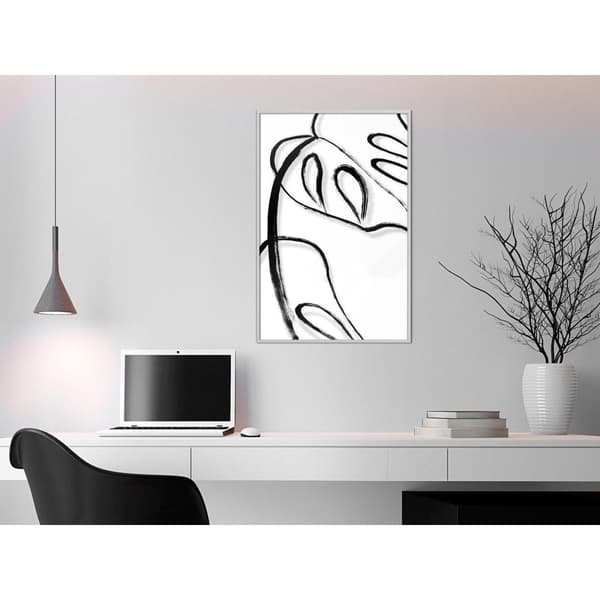 Inramad Poster / Tavla - Painted Monstera Leaf