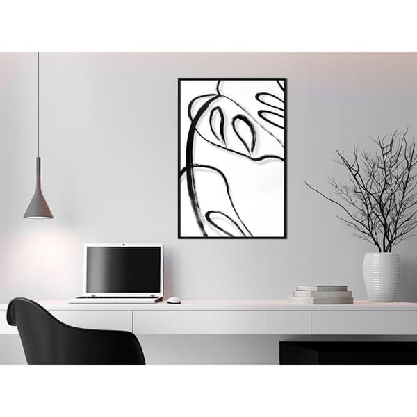 Inramad Poster / Tavla - Painted Monstera Leaf