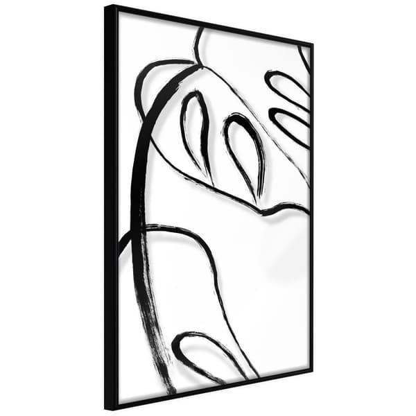 Inramad Poster / Tavla - Painted Monstera Leaf Svart ram 30x45