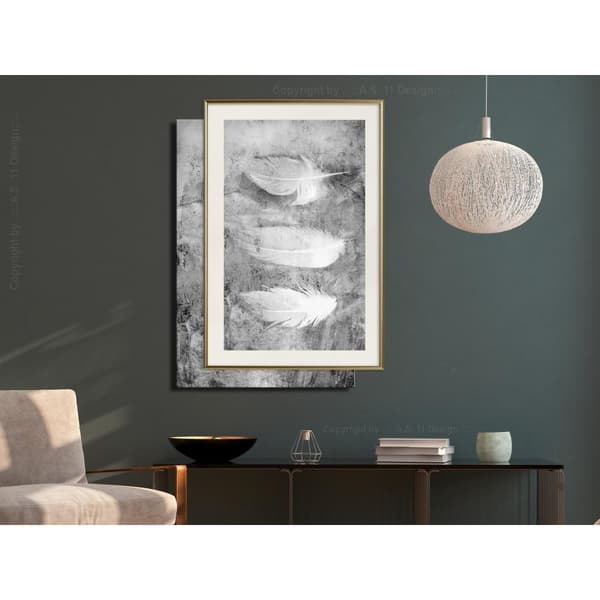 Inramad Poster / Tavla - Delicate Feathers