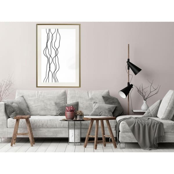 Inramad Poster / Tavla - Wavy Lines