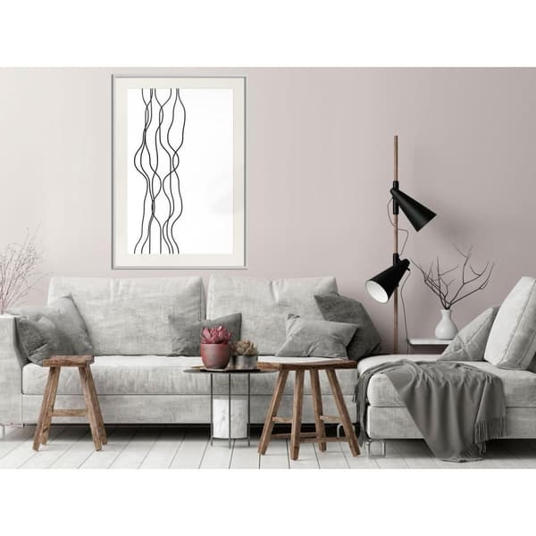Inramad Poster / Tavla - Wavy Lines