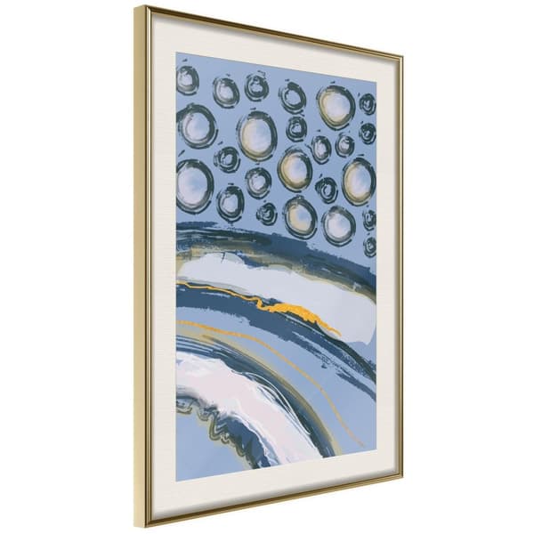 Inramad Poster / Tavla - Rain on the Highway Guldram med passepartout 40x60