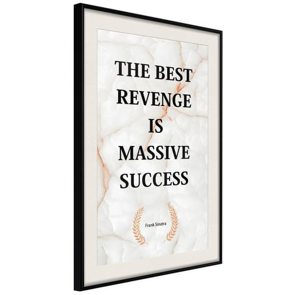 Inramad Poster / Tavla - The Best Motivation Svart ram med passepartout 40x60
