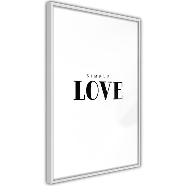 Inramad Poster / Tavla - Simple Love Vit ram 40x60