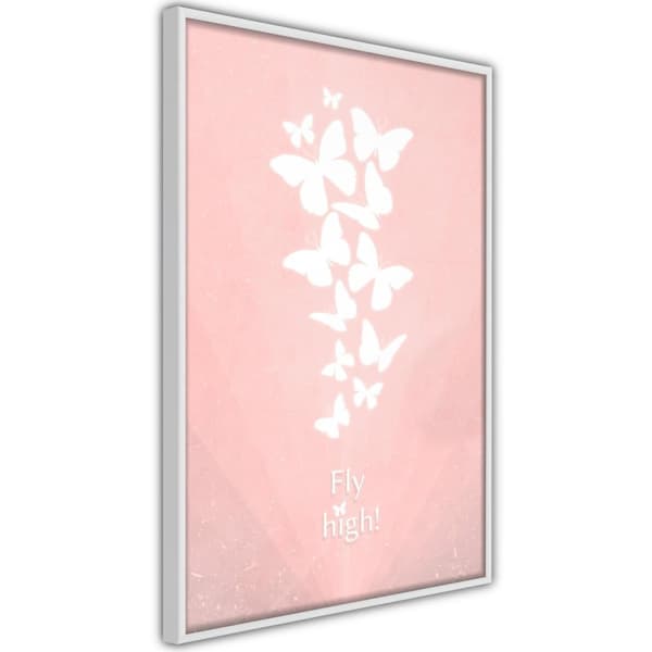 Inramad Poster / Tavla - Butterfly Dream Vit ram 40x60