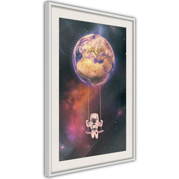 Inramad Poster / Tavla - The Whole World is a Playground Vit ram med passepartout 40x60