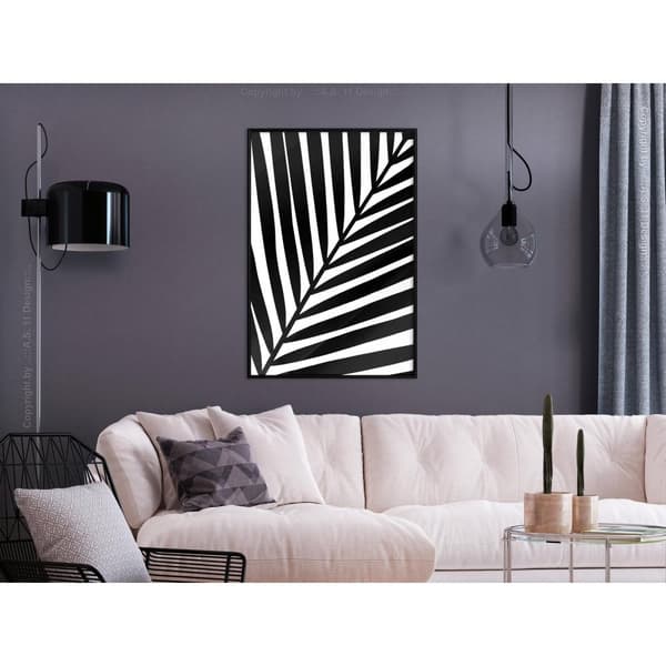 Inramad Poster / Tavla - Black Palm