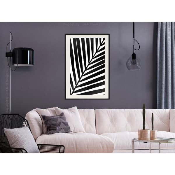 Inramad Poster / Tavla - Black Palm