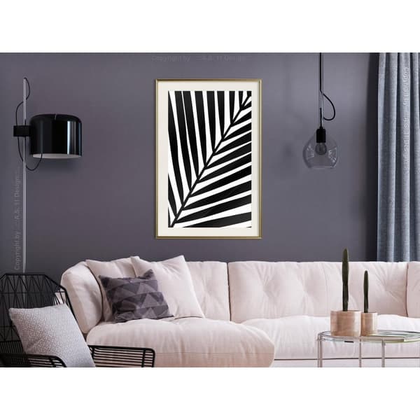 Inramad Poster / Tavla - Black Palm
