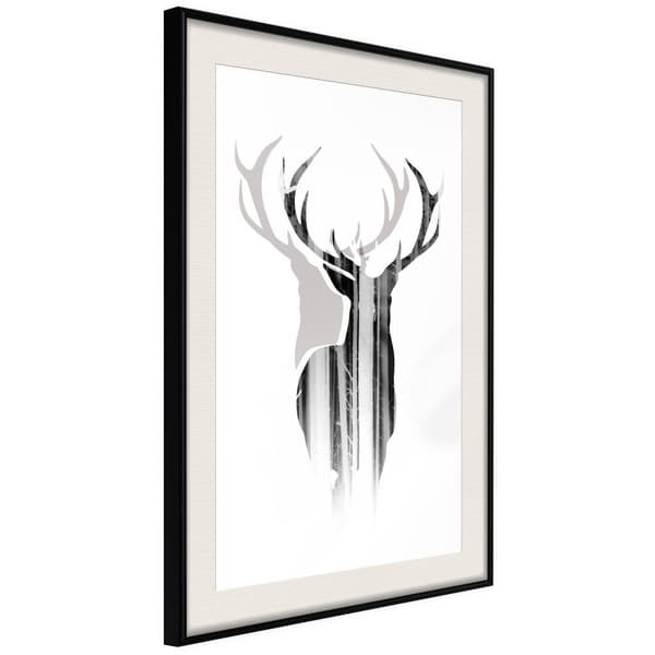 Inramad Poster / Tavla - Guardian of the Forest Svart ram med passepartout 20x30