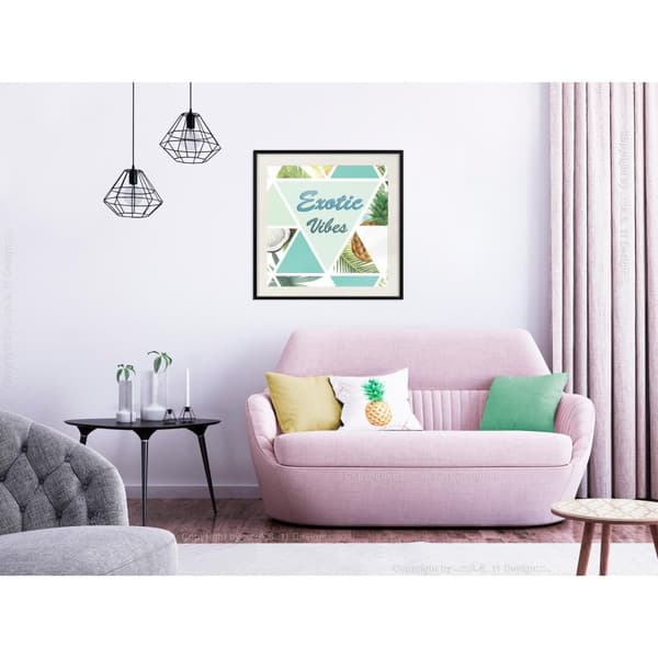 Inramad Poster / Tavla - Tropical Mosaic (Square)
