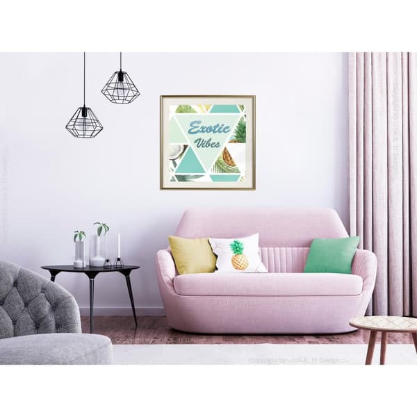 Inramad Poster / Tavla - Tropical Mosaic (Square)