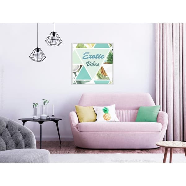 Inramad Poster / Tavla - Tropical Mosaic (Square)