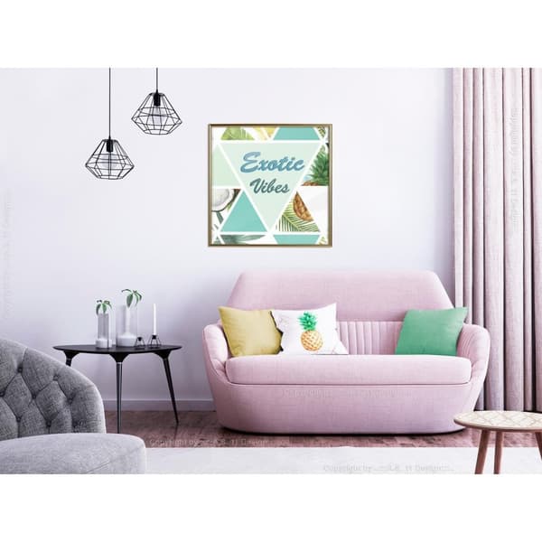 Inramad Poster / Tavla - Tropical Mosaic (Square)
