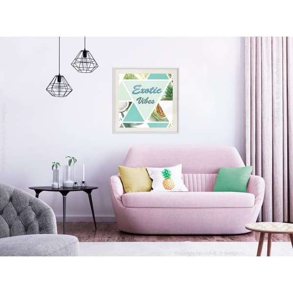 Inramad Poster / Tavla - Tropical Mosaic (Square)