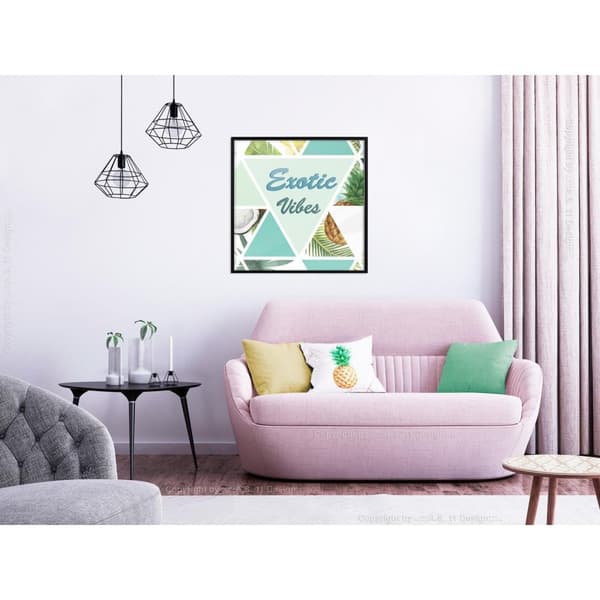 Inramad Poster / Tavla - Tropical Mosaic (Square)