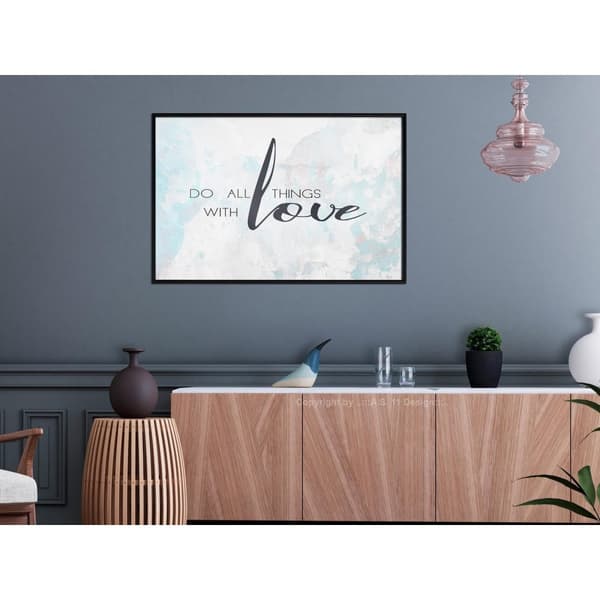 Inramad Poster / Tavla - With Love