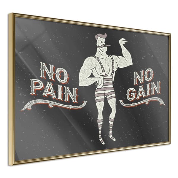 Inramad Poster / Tavla - Athlete Guldram 60x40