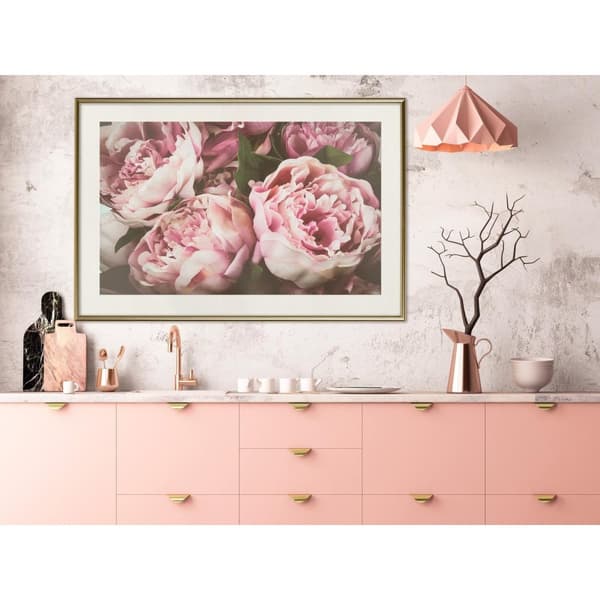 Inramad Poster / Tavla - Pastel Peonies