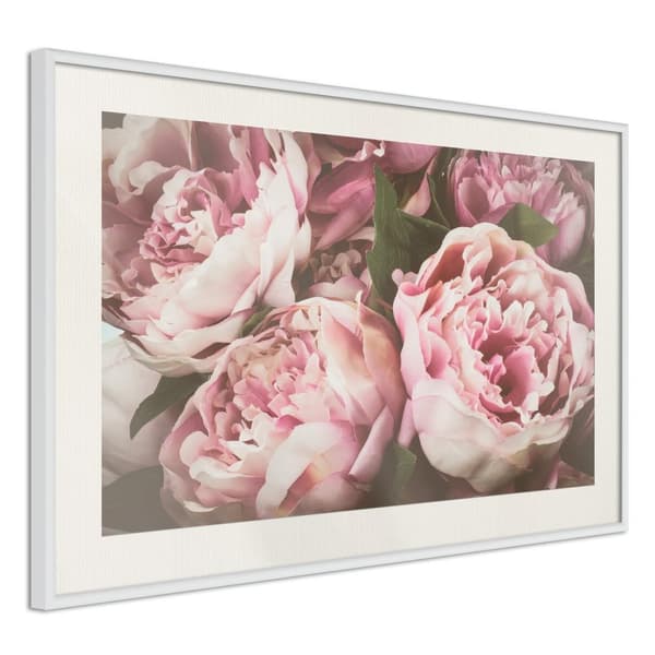Inramad Poster / Tavla - Pastel Peonies