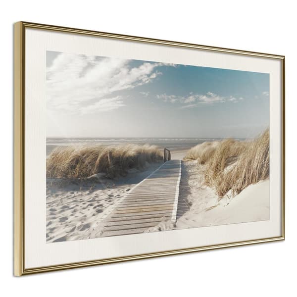 Inramad Poster / Tavla - Swaying Wind Guldram med passepartout 30x20