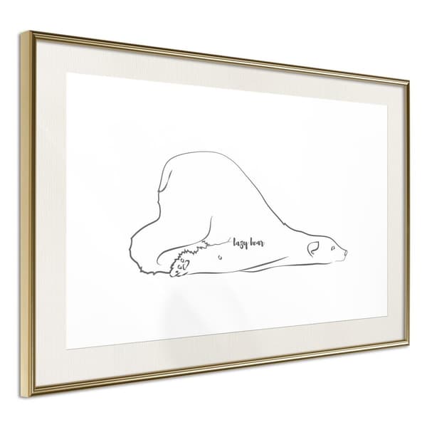 Inramad Poster / Tavla - Resting Polar Bear
