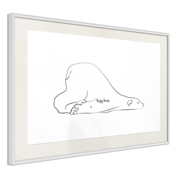 Inramad Poster / Tavla - Resting Polar Bear