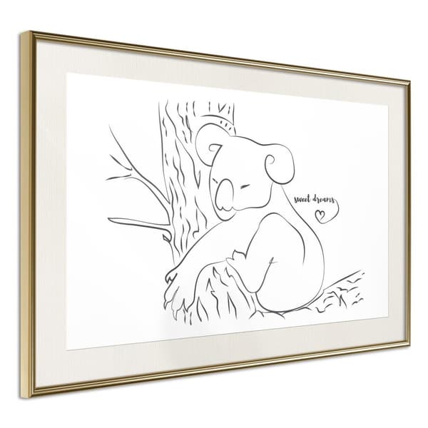 Inramad Poster / Tavla - Resting Koala