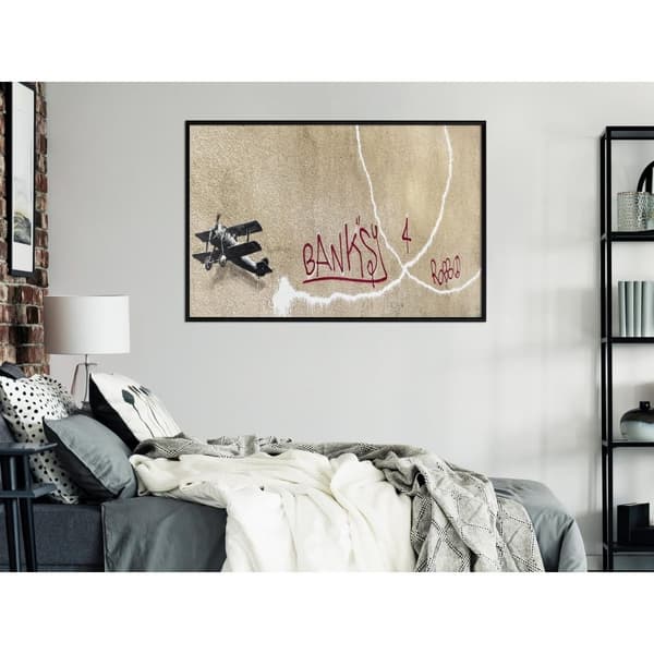 Inramad Poster / Tavla - Banksy: Love Plane