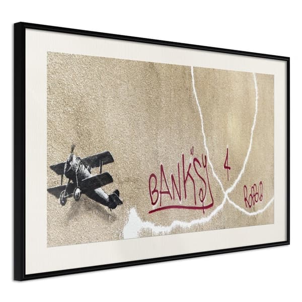 Inramad Poster / Tavla - Banksy: Love Plane